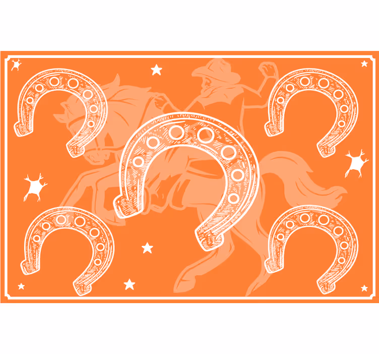 Rolgordijn oranje horseshoe - TenStickers