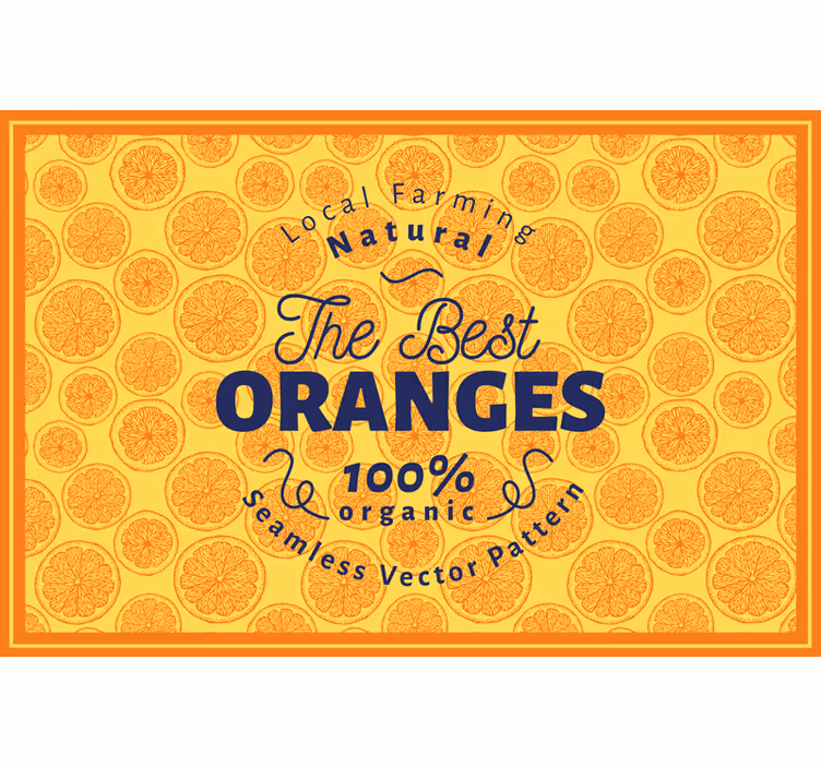 Rolgordijn oranje mantel oranje handgetekend patroon frame - TenStickers