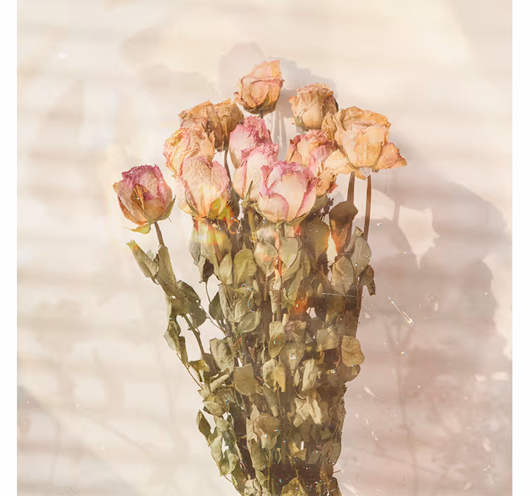Rolgordijn woonkamer met wilde bloemen in cottagecore stijl - TenStickers