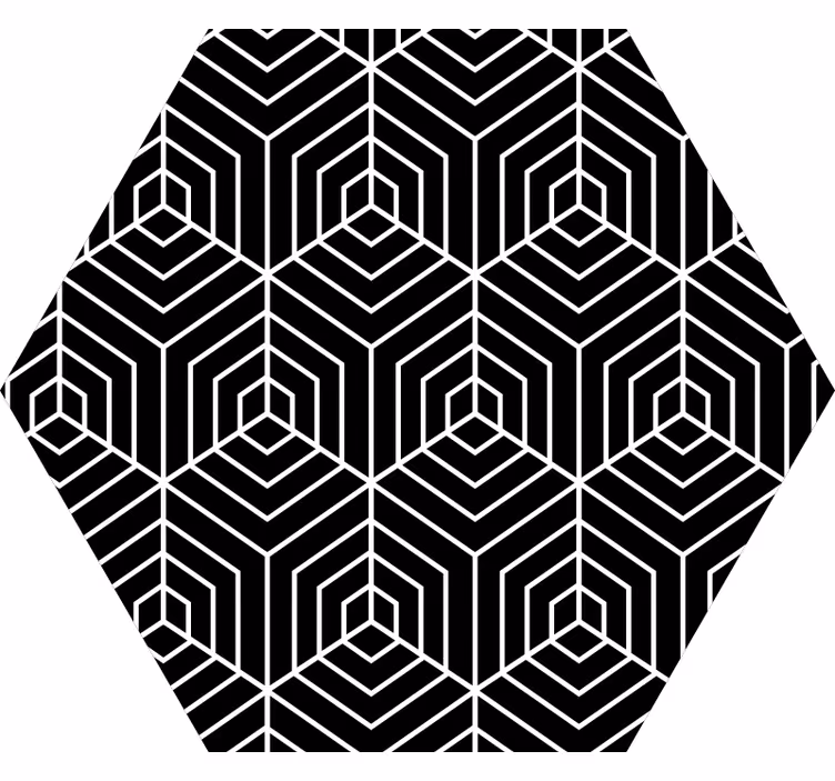 Raambekleding slaapkamer abstracte lijnen hexagonaal - TenStickers