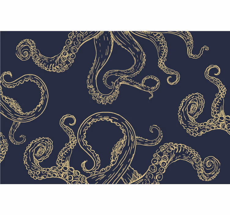 Raambekleding slaapkamer octopus tentakels - TenStickers