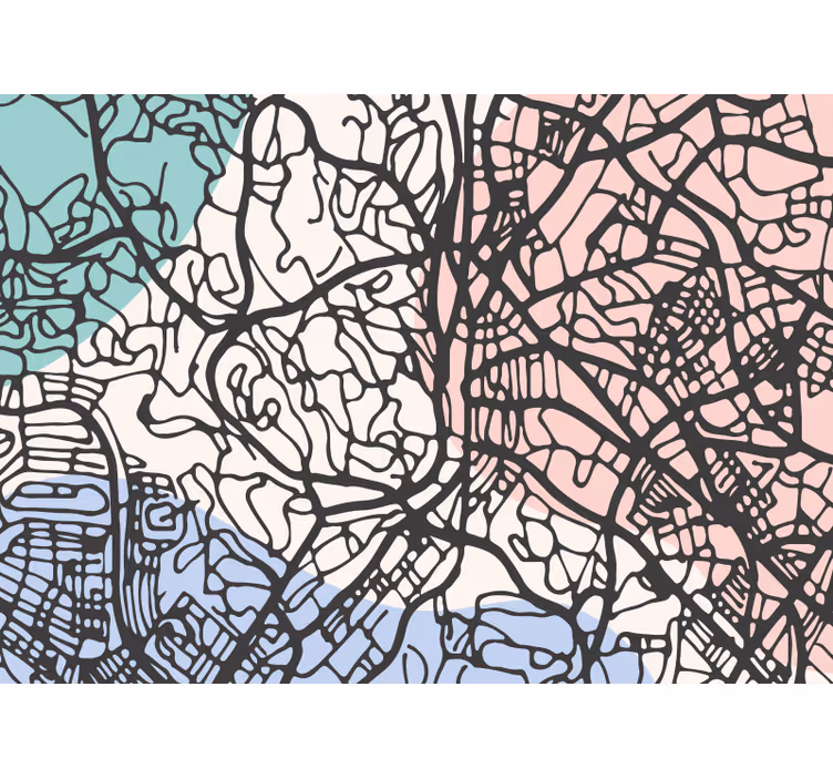 Raambekleding slaapkamer beige kuala lumpur map - TenStickers