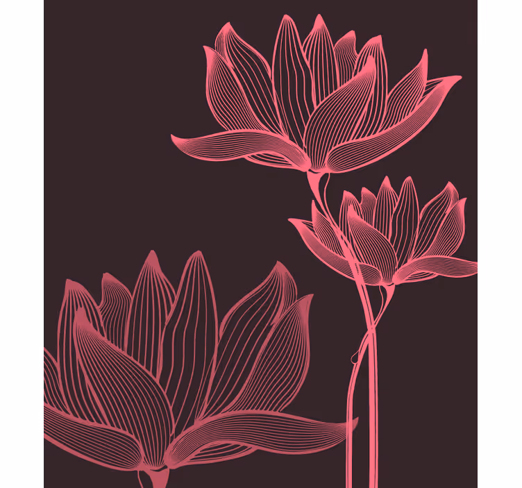 Raambekleding slaapkamer lotus twee bloemen - TenStickers
