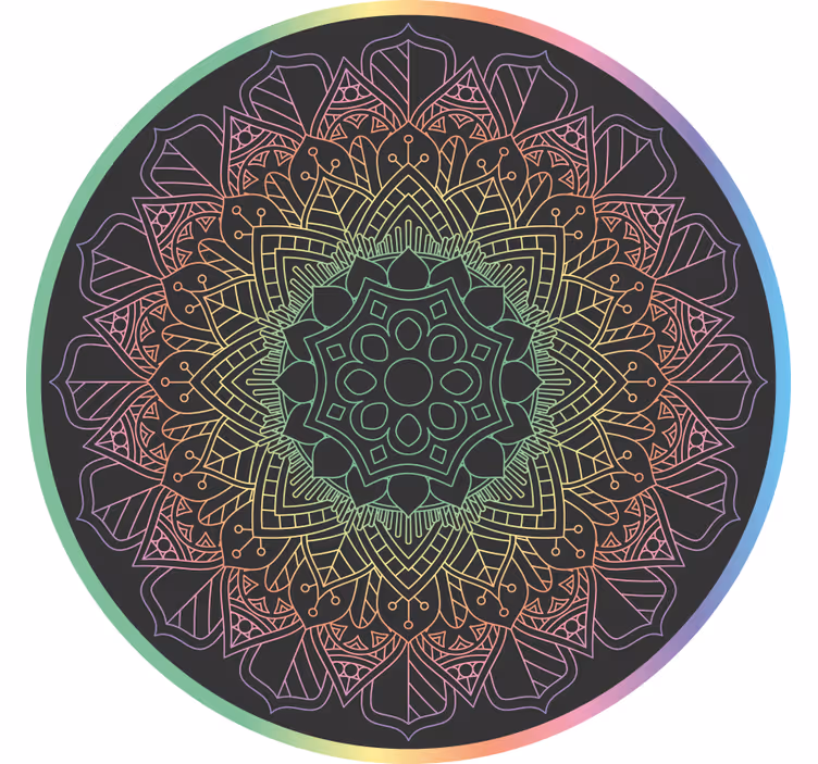 Raambekleding slaapkamer rainbow mandala - TenStickers