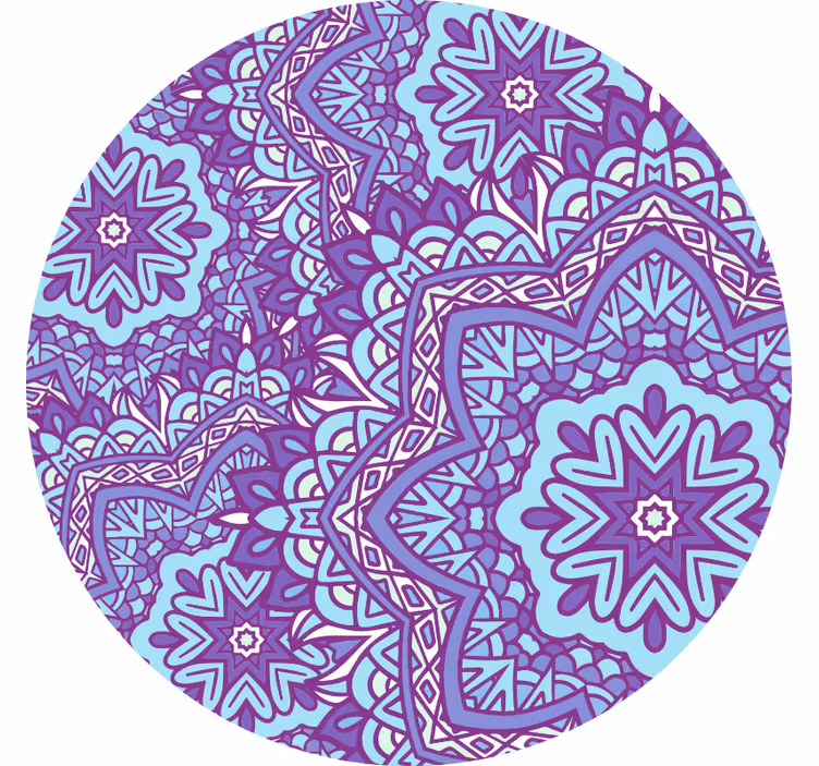 Raambekleding slaapkamer in blauw en paarse mandala - TenStickers