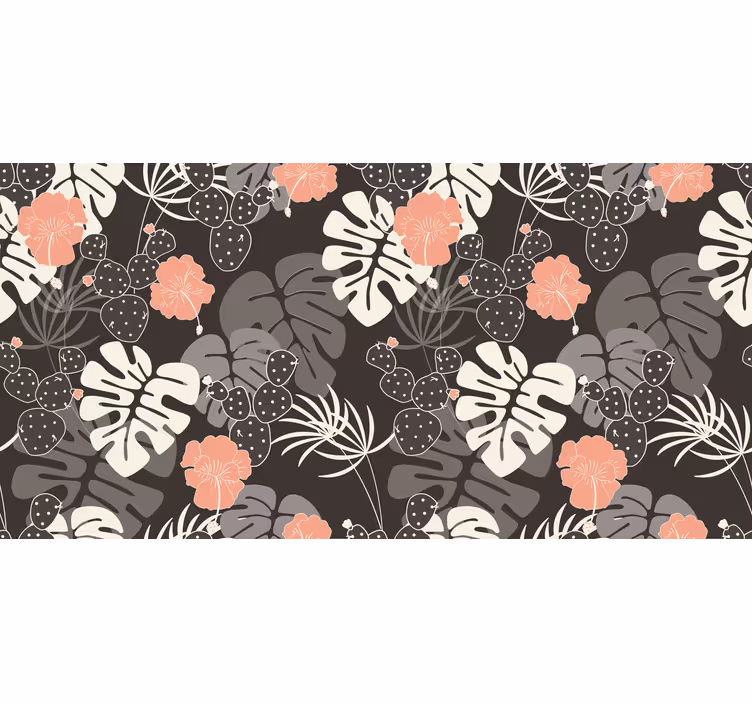 Raambekleding slaapkamer grijze en roze bloemen tegels - TenStickers