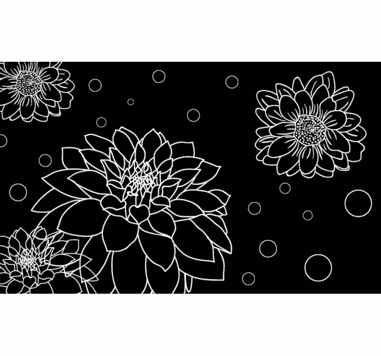Raambekleding slaapkamer abstracte bloemen - TenStickers