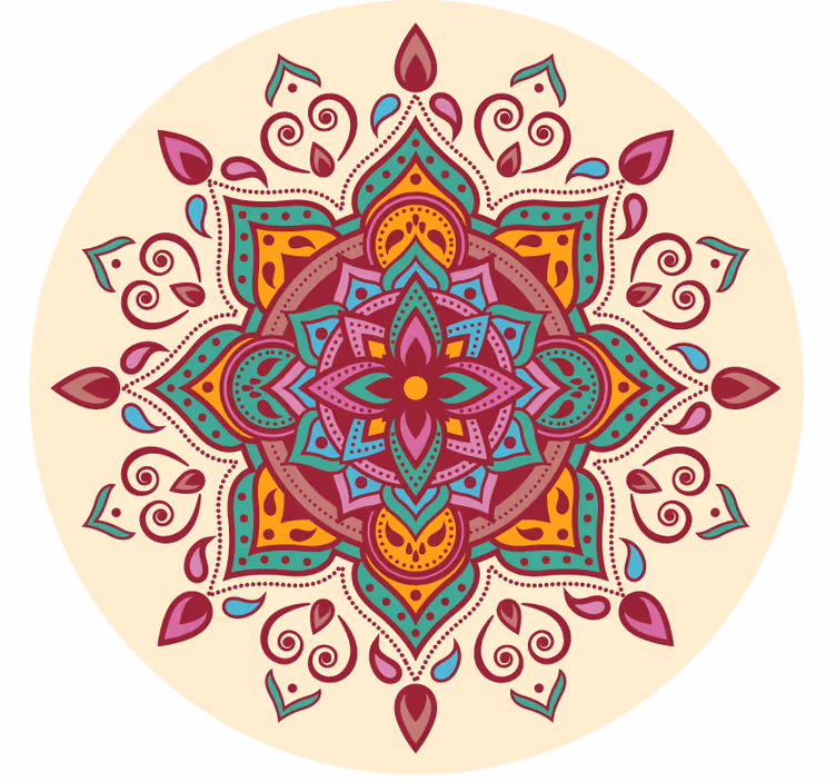 Raambekleding slaapkamer roze mandala - TenStickers