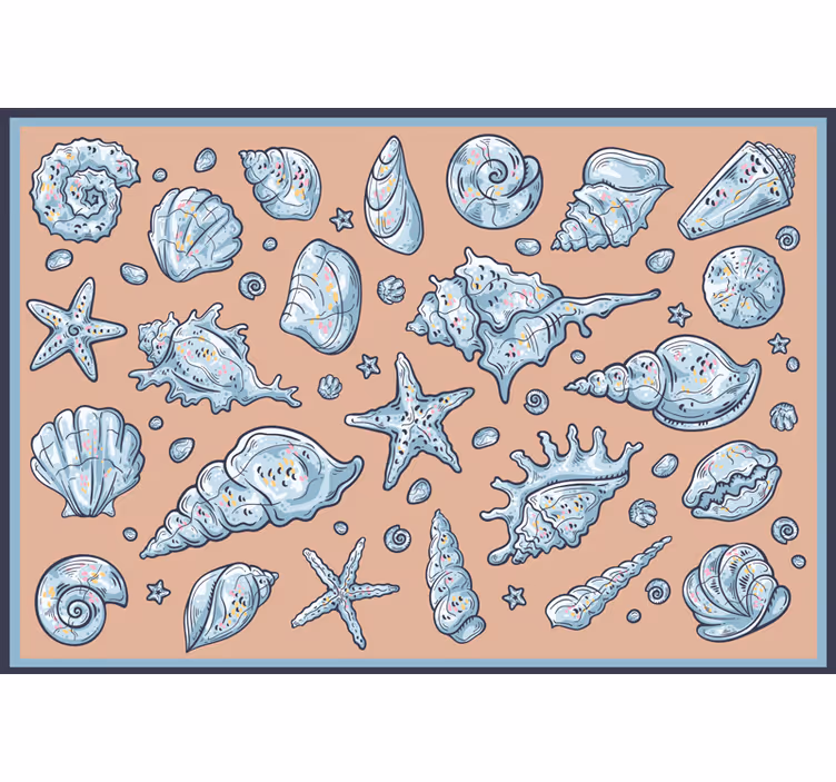 Raambekleding slaapkamer schelpen schetsen - TenStickers