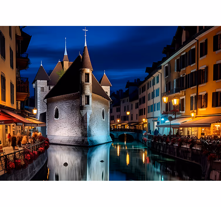 Rolgordijn woonkamer annecy stad - TenStickers