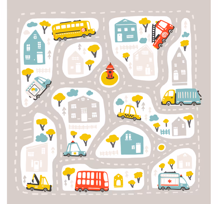 Rolgordijn kinderkamer in stedelijke nordic stijl - TenStickers