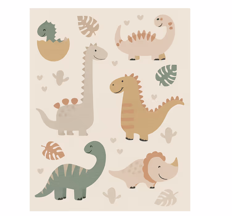 Rolgordijn kinderkamer beige jurassic design - TenStickers