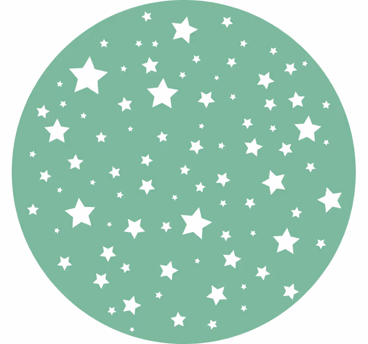 Rolgordijn kinderkamer groene sterren rond - TenStickers