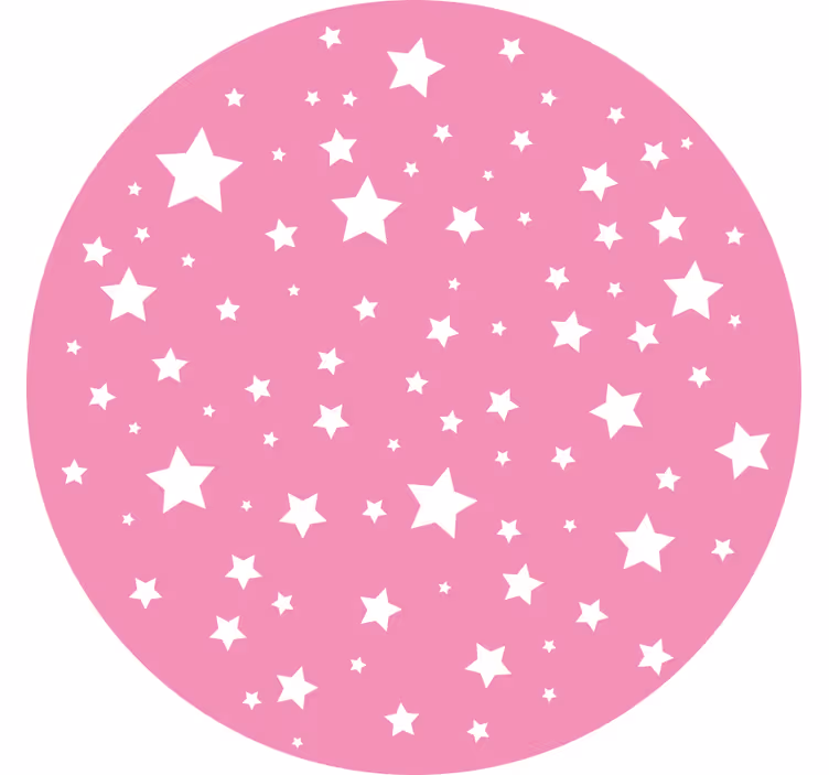 Rolgordijn kinderkamer roze sterren rond - TenStickers