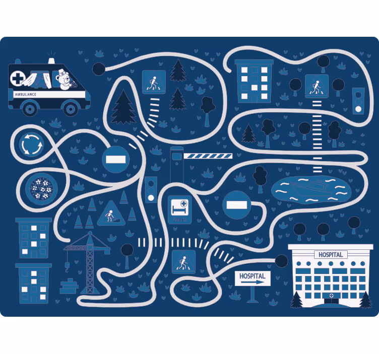 Rolgordijn kinderkamer nordic blauwe weg - TenStickers