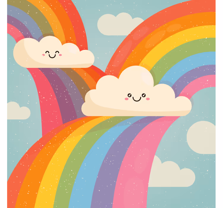 Rolgordijn kinderkamer regenboog in de wolken - TenStickers