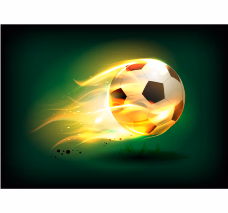Rolgordijn kinderkamer coole voetbal in brand - TenStickers