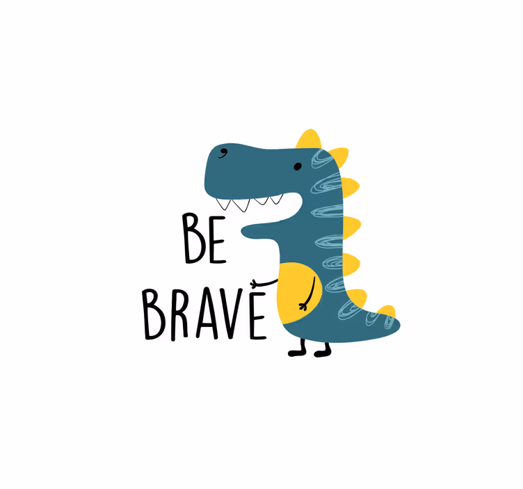 Rolgordijn kinderkamer nordic dinosaurus wees dapper - TenStickers