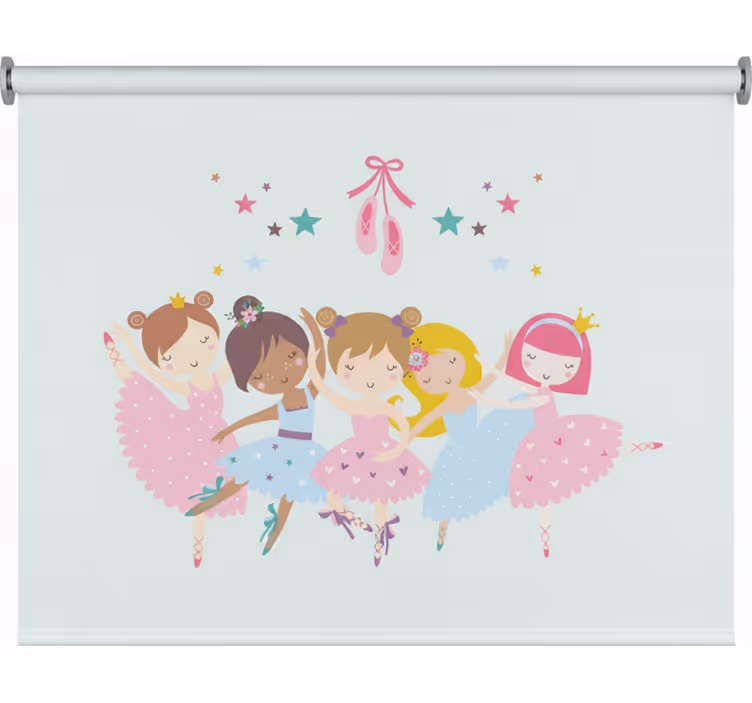Rolgordijn kinderkamer balletsterren kleurrijke illustratie - TenStickers