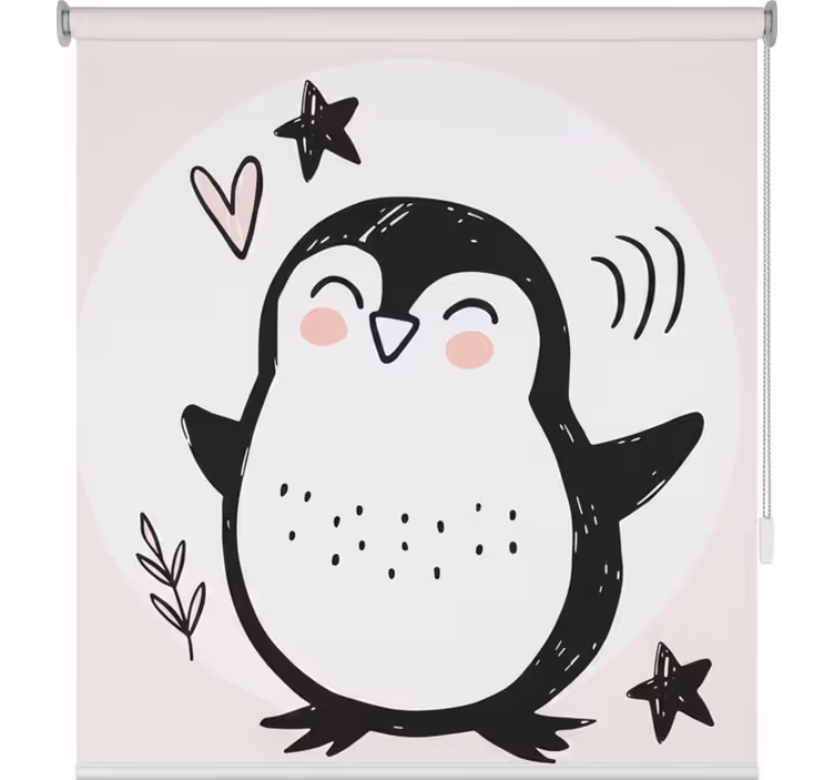 Rolgordijn kinderkamer schattige babypinguïn tekening - TenStickers