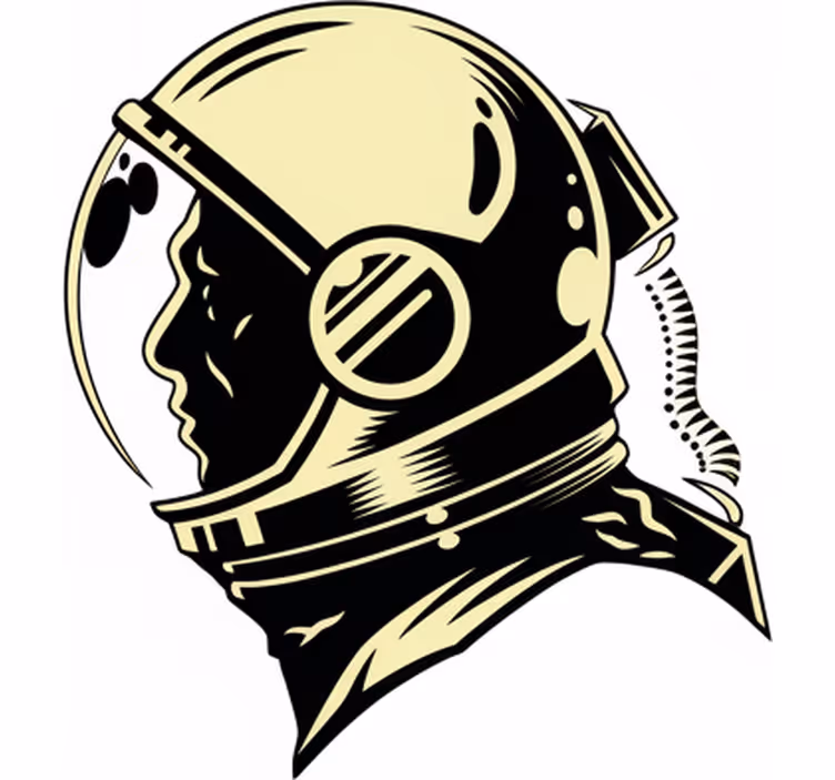 Rolgordijn kinderkamer vintage monochrome cosmonaut - TenStickers