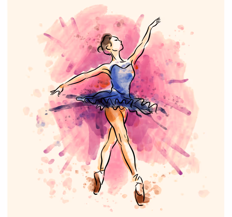 Rolgordijn kinderkamer ballerina jurk lila - TenStickers