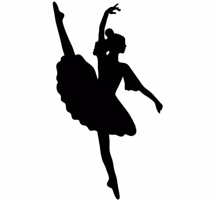 Rolgordijn tienerkamer elastische ballerina silhouet - TenStickers