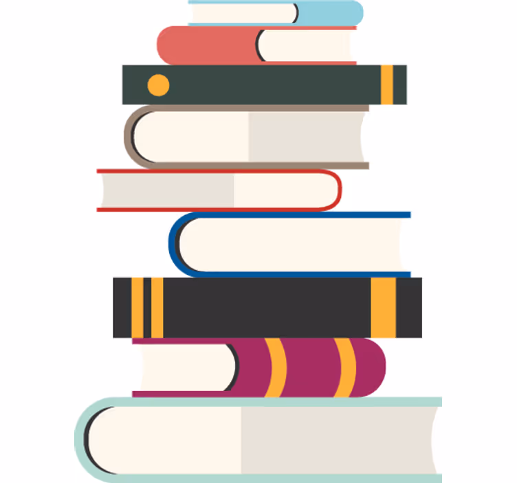 Rolgordijn tienerkamer wanddecoratie boekenstapel - TenStickers