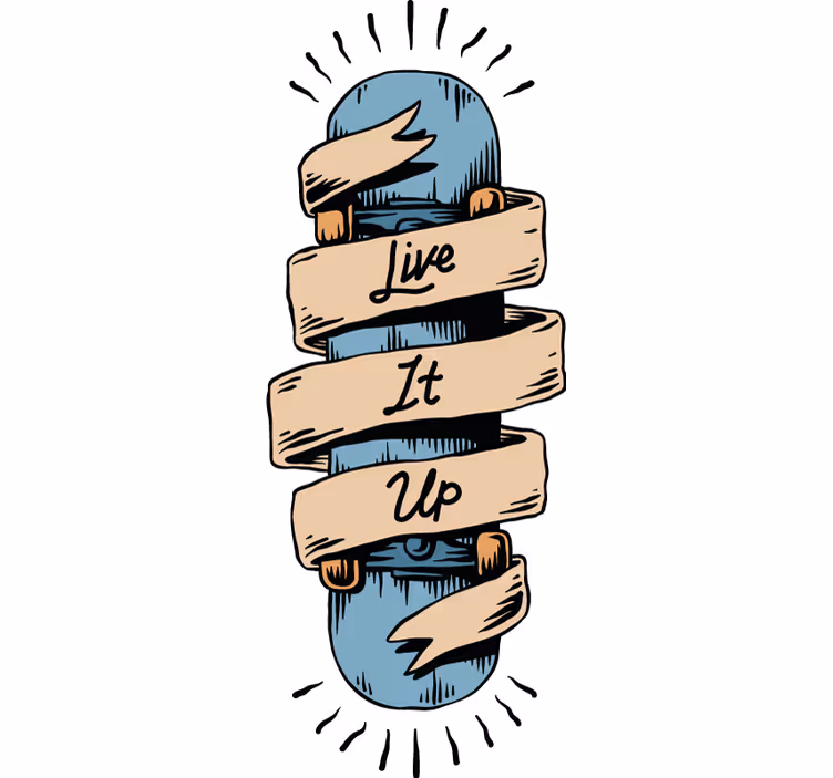 Rolgordijn tienerkamer skateboard tekst - TenStickers