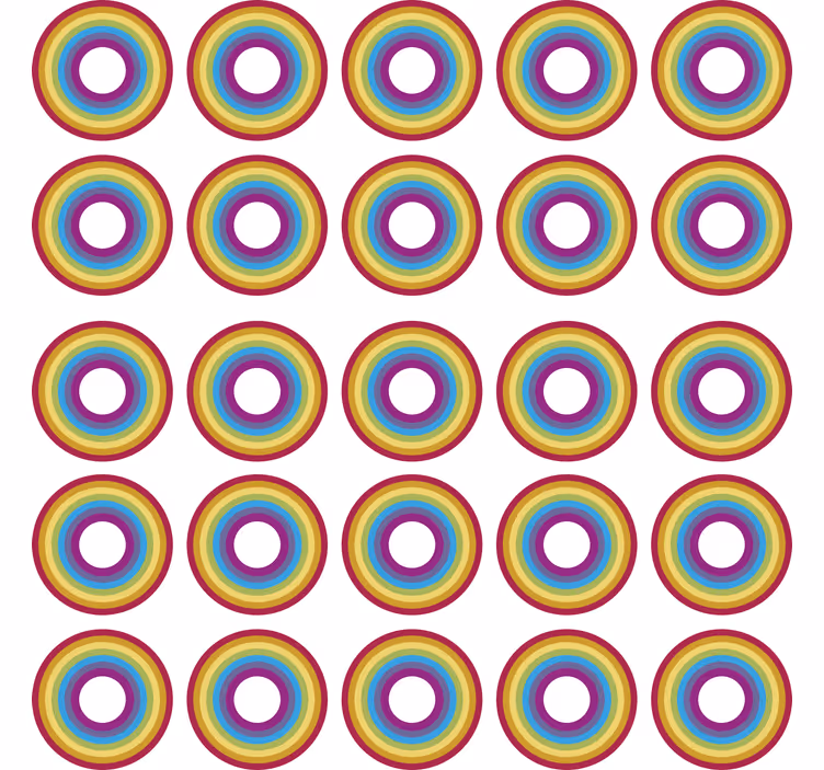 Rolgordijn tienerkamer geometrische regenboog - TenStickers