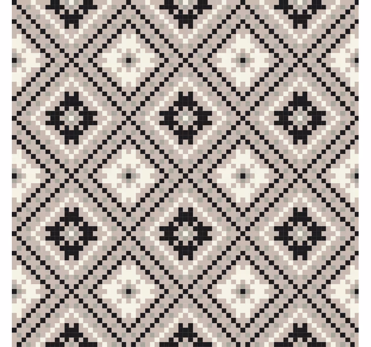 Rolgordijn beige met beige ruit nordic design - TenStickers