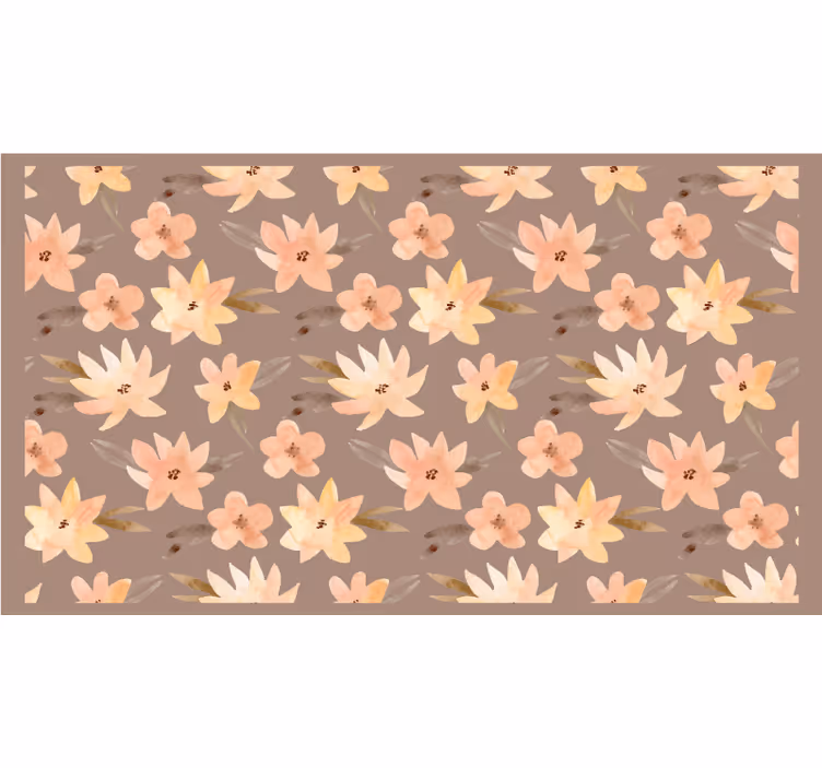 Rolgordijn beige aquarella bloemen pastelkleuren - TenStickers