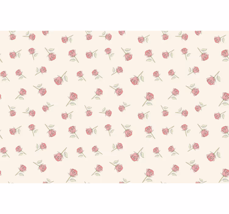 Rolgordijn beige romantisch vintage rozenpatroon - TenStickers