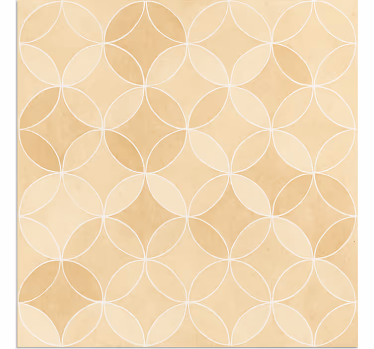 Rolgordijn beige geometrische overlappende cirkels - TenStickers