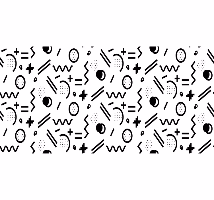 Wit rolgordijn nordic zwart-wit figuren patroon - TenStickers