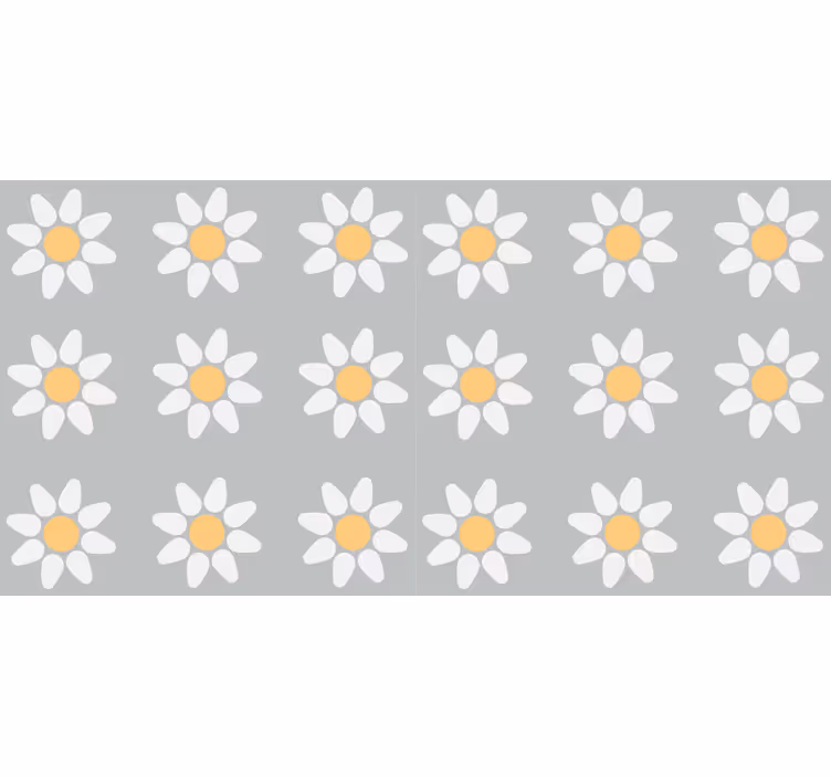 Rolgordijn bloemen met madeliefjespatroon - TenStickers