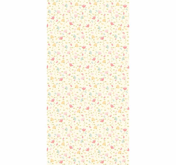 Rolgordijn bloemen met gele vlinders - TenStickers