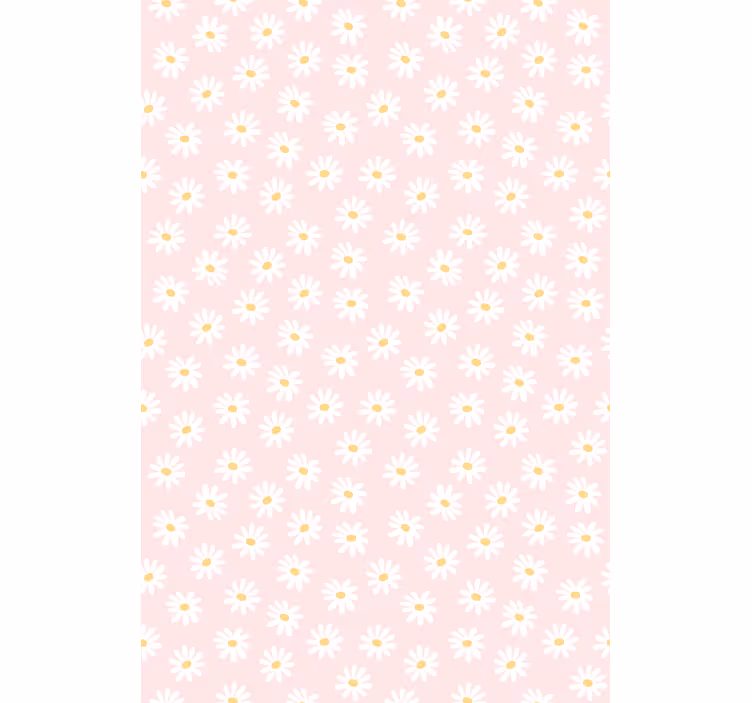 Rolgordijn bloemen madeliefjes roze patroon - TenStickers