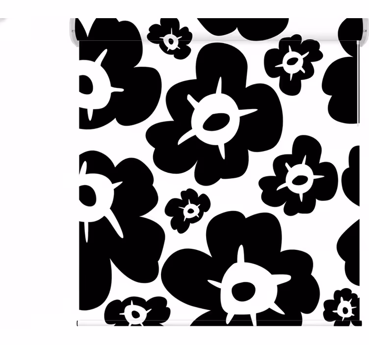 Rolgordijn bloemen zwarte klaproos - TenStickers