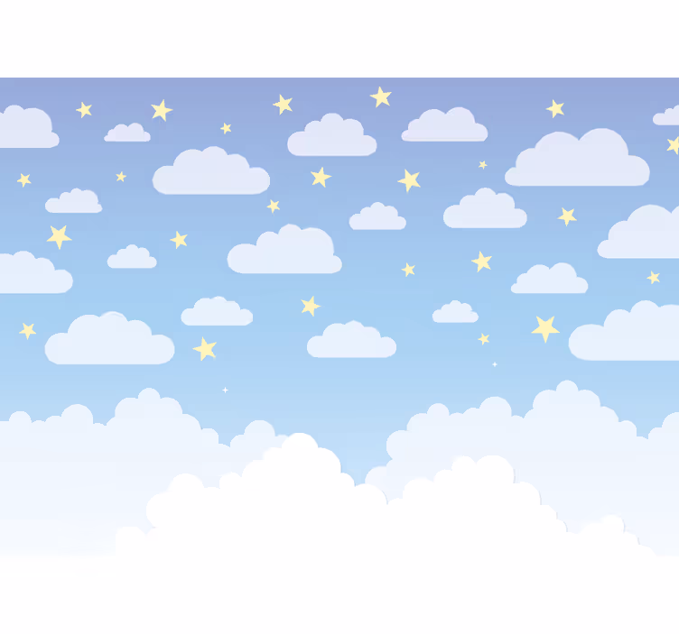 Babykamer rolgordijn wolken en sterren - TenStickers