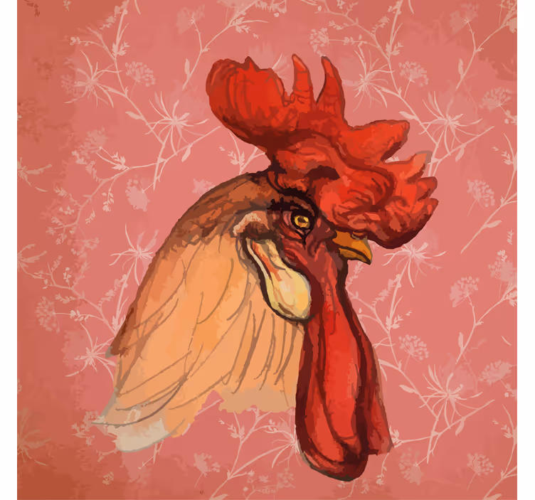 Rolgordijn dieren rooster illustratie - TenStickers