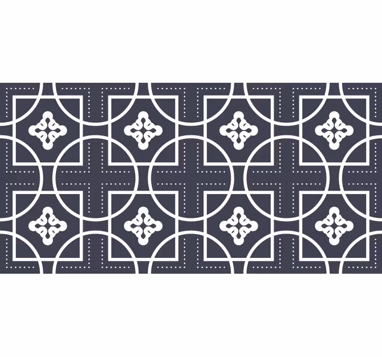 Zwart rolgordijn met geometrisch tegelmotief - TenStickers