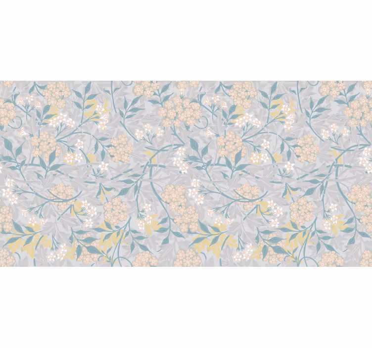 Rolgordijn grijs elegant 80's bloemenpatroon - TenStickers