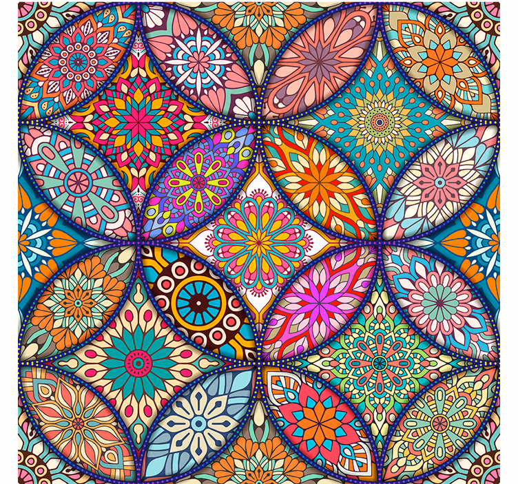Raambekleding badkamer kleurrijke mandala's - TenStickers