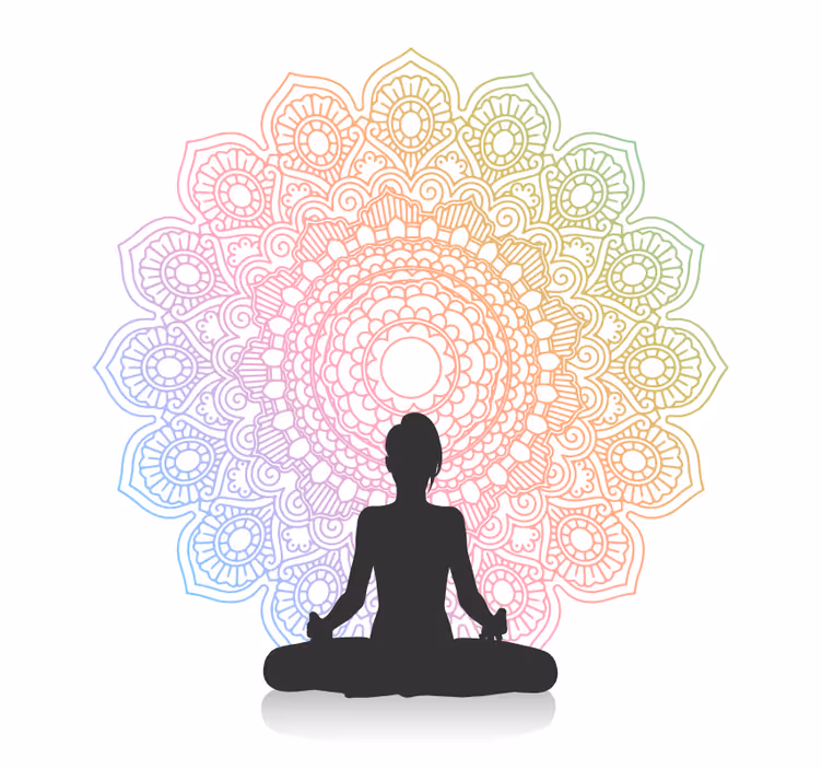 Raambekleding badkamer rainbow yoga mandala - TenStickers