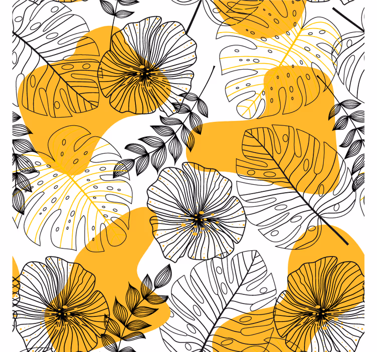 Raambekleding badkamer scandinavisch tropisch design - TenStickers