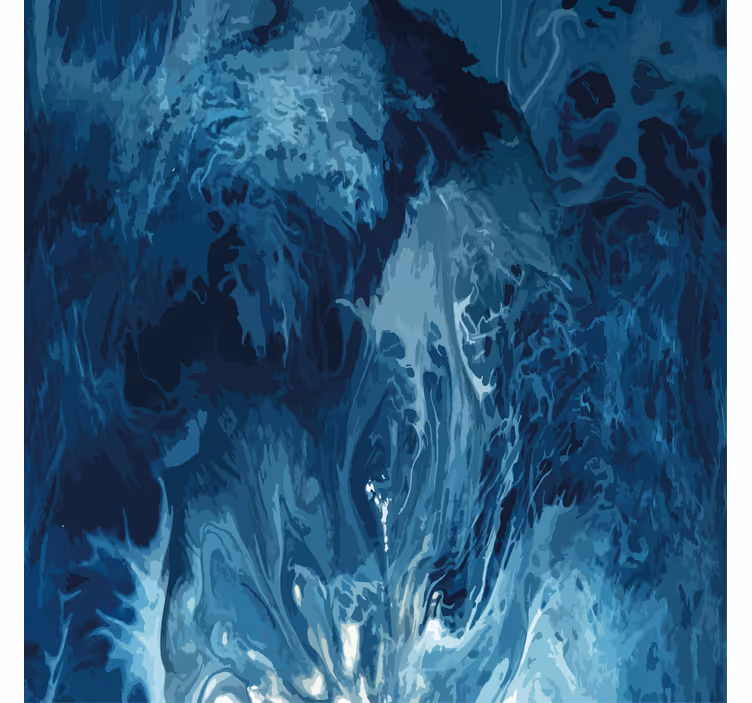 Raambekleding badkamer aquarel golven in blauwtinten - TenStickers