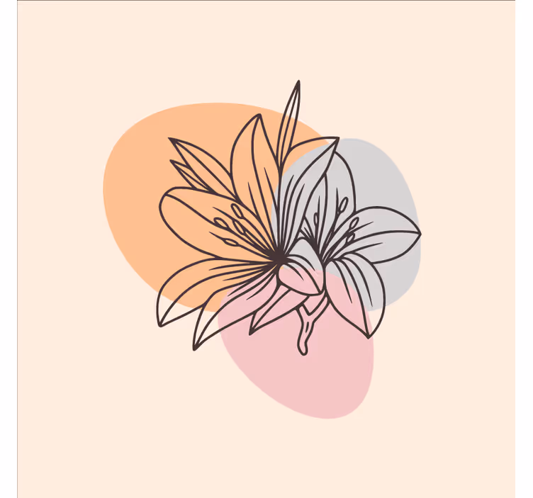 Rolgordijn kantoor schattig bloemen minimalistisch ontwerp - TenStickers
