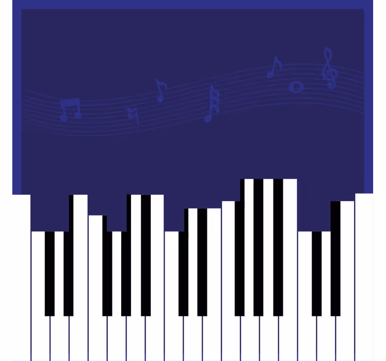 Rolgordijn kantoor met pianobehang - TenStickers