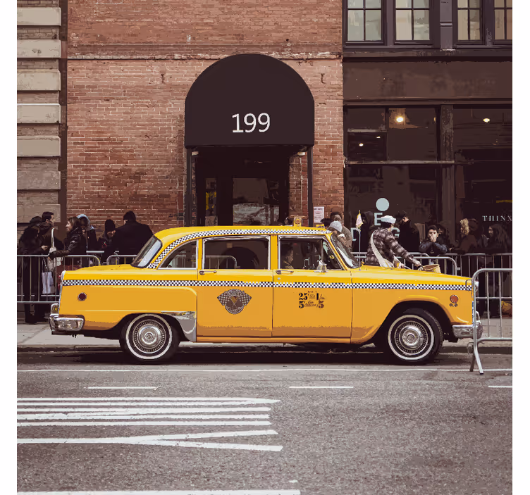 Rolgordijn kantoor illustratie gele taxi's new york - TenStickers